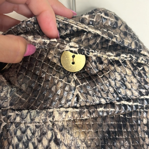 BIANCA NYGARD Faux Snakeskin Ruffled Moto Jacket - Picture 11 of 16